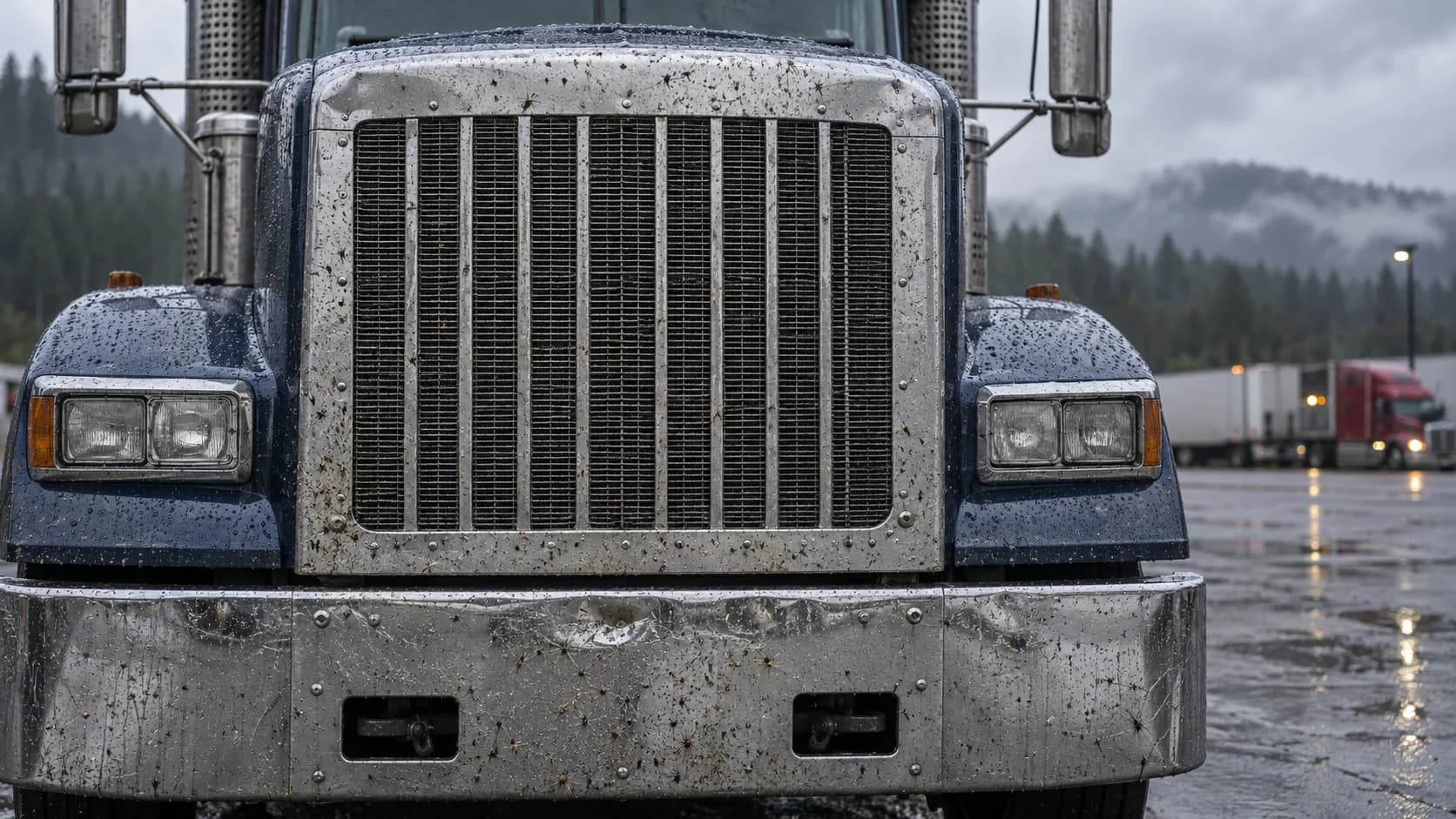 Bugs, rain and a dented chrome bumper: that square grille has earned every mile. What did your favorite long hood run?