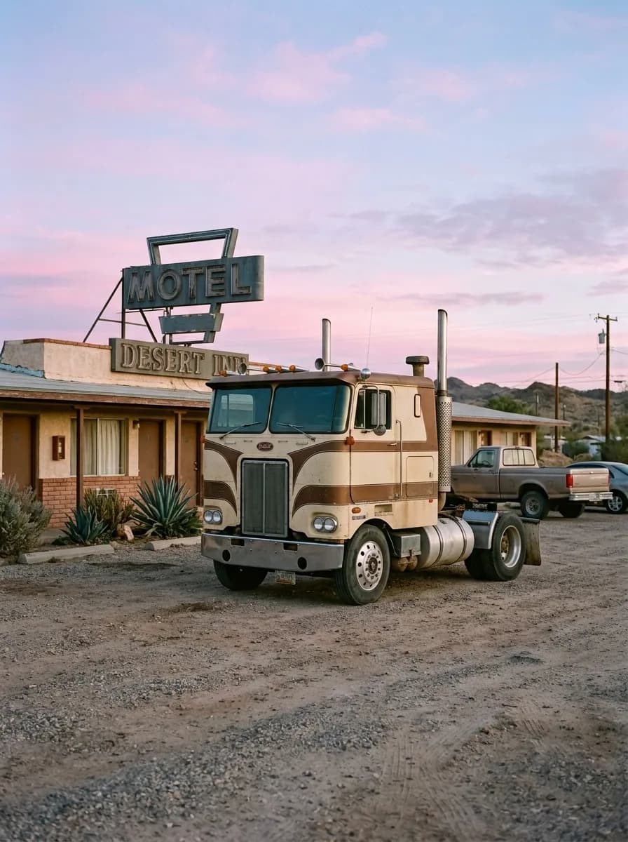 Under a motel sign that's seen better decades, a Pacemaker looks right at home.